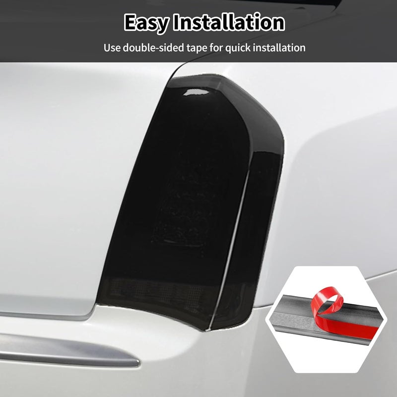 HTHE Tail Light Taillight Guard Cover Fit for Chrysler 300 300C 2015+, Rear Light Cover Exterior Accessories,Smoked Black - Image 5
